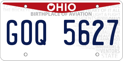 OH license plate GOQ5627