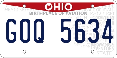 OH license plate GOQ5634