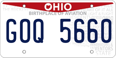 OH license plate GOQ5660