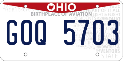 OH license plate GOQ5703