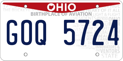 OH license plate GOQ5724