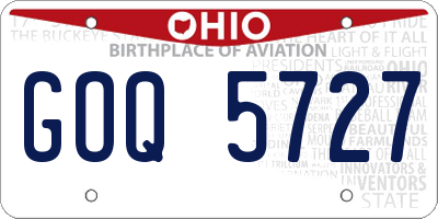 OH license plate GOQ5727