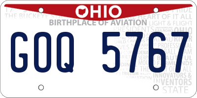 OH license plate GOQ5767
