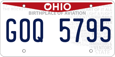 OH license plate GOQ5795