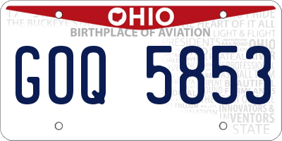 OH license plate GOQ5853