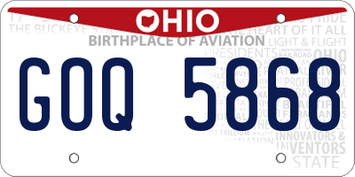 OH license plate GOQ5868