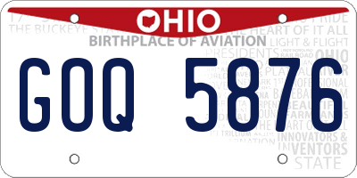 OH license plate GOQ5876