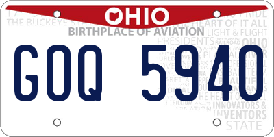 OH license plate GOQ5940