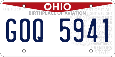 OH license plate GOQ5941