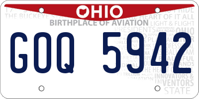 OH license plate GOQ5942