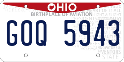 OH license plate GOQ5943