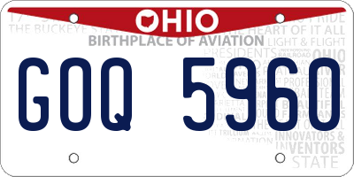 OH license plate GOQ5960