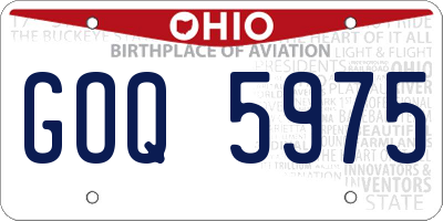 OH license plate GOQ5975