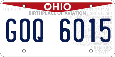 OH license plate GOQ6015