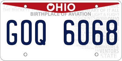 OH license plate GOQ6068