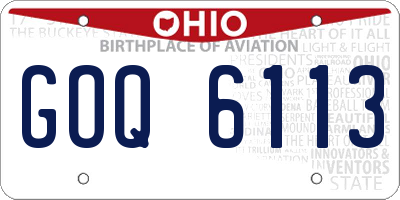OH license plate GOQ6113