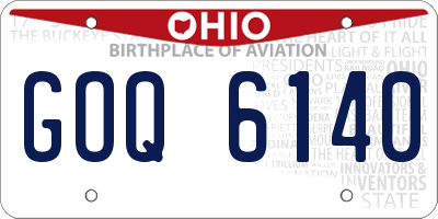 OH license plate GOQ6140