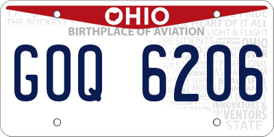 OH license plate GOQ6206