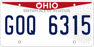 OH license plate GOQ6315