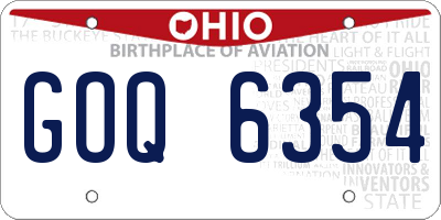OH license plate GOQ6354