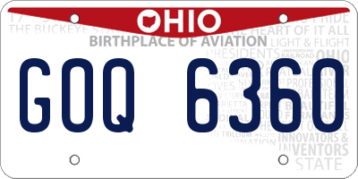 OH license plate GOQ6360