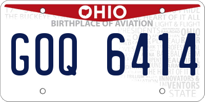 OH license plate GOQ6414