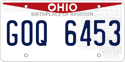 OH license plate GOQ6453