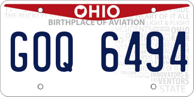 OH license plate GOQ6494