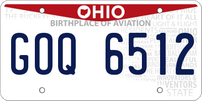 OH license plate GOQ6512