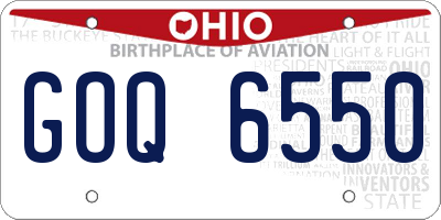 OH license plate GOQ6550