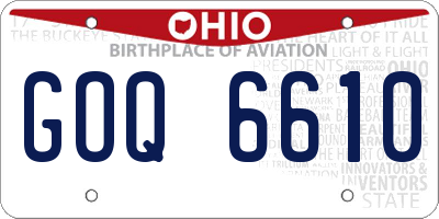 OH license plate GOQ6610