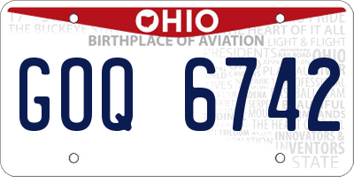 OH license plate GOQ6742