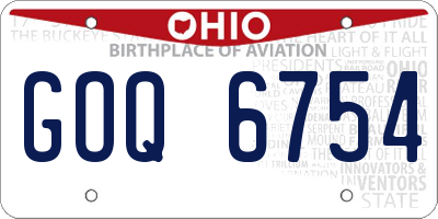 OH license plate GOQ6754