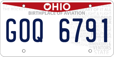 OH license plate GOQ6791