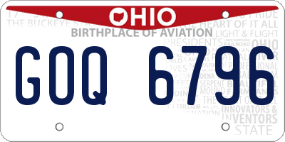 OH license plate GOQ6796