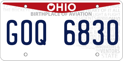 OH license plate GOQ6830