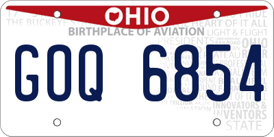 OH license plate GOQ6854