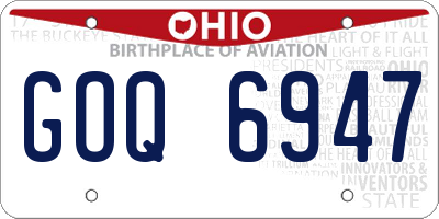 OH license plate GOQ6947