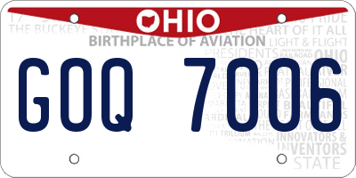 OH license plate GOQ7006