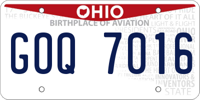 OH license plate GOQ7016