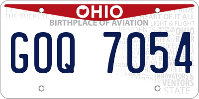 OH license plate GOQ7054