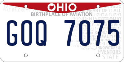 OH license plate GOQ7075
