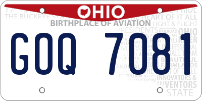 OH license plate GOQ7081