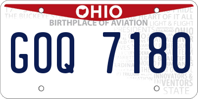 OH license plate GOQ7180