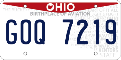 OH license plate GOQ7219