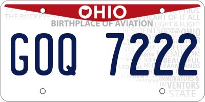 OH license plate GOQ7222