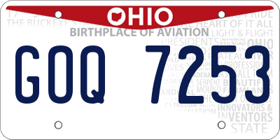 OH license plate GOQ7253