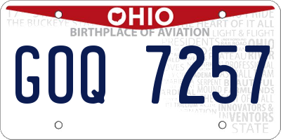 OH license plate GOQ7257