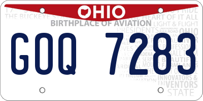 OH license plate GOQ7283