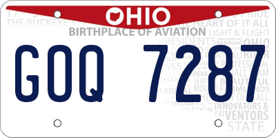 OH license plate GOQ7287